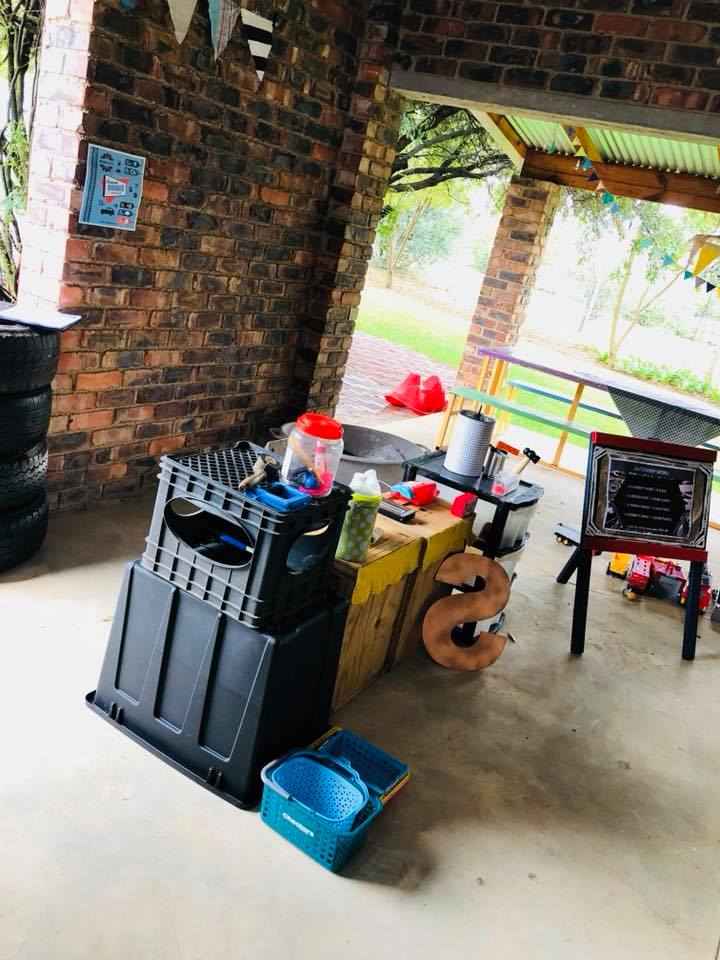 Set up of decorations at The Barn on Boundary Party Venue in Northriding.