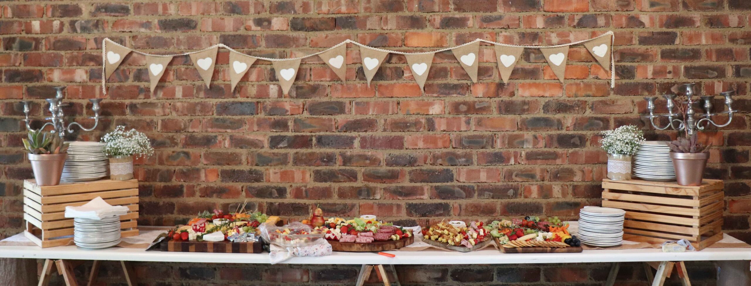 A table of snacks for a party at the Barn on Boundary Party Venue Johannesburg Northriding